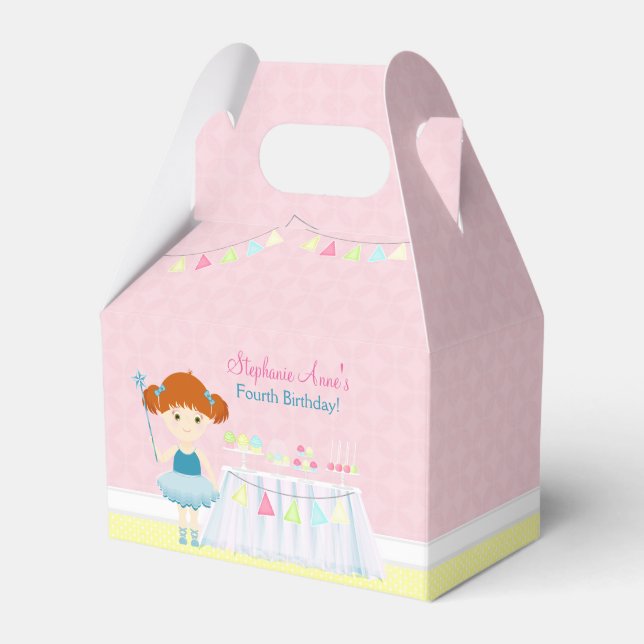 Sweet Ballerina Cupcake Celebration Favor Boxes (Front Side)
