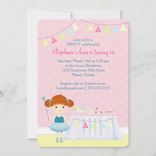 Sweet Ballerina Cupcake Celebration Invitation