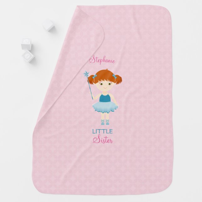 Sweet Ballerina Little Sister Baby Blanket (In Situ)