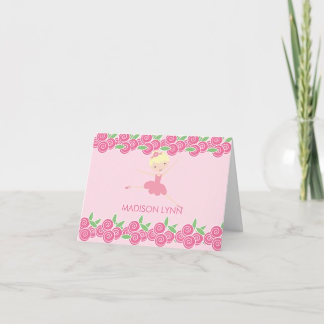 Sweet Ballerina Tutu Thank You Note Note Card (Front)