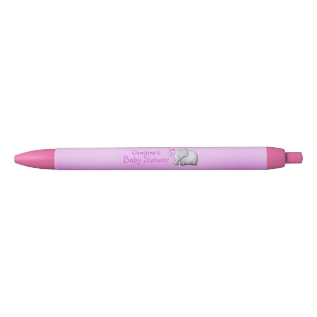 Sweet Balloons Elephant Pink Baby Girl Shower Pen (Front)