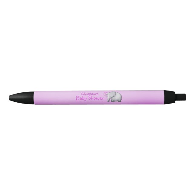Sweet Balloons Elephant Pink Baby Girl Shower Pen (Front)