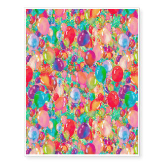 sweet balloons multicolor red temporary tattoos