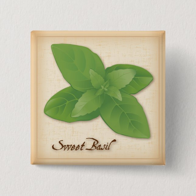 Sweet Basil Herb Button (Front)