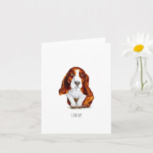 Sweet Basset Hound Chin Up Card