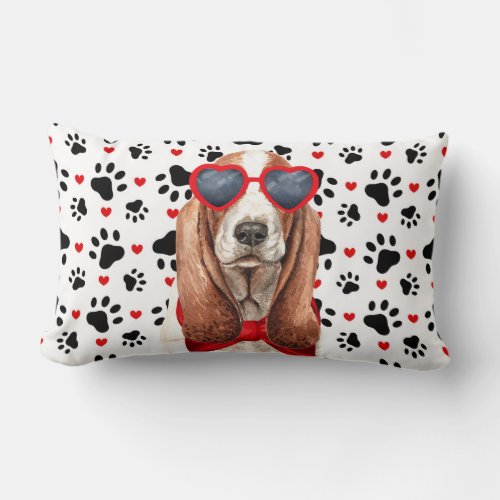 Sweet Basset Hound Love for Dog Lovers Lumbar Pillow