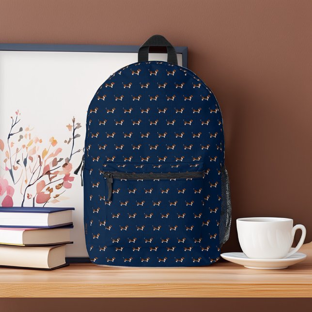 Sweet Beagle Dogs Pattern Personalized Printed Backpack (Creator Uploaded)