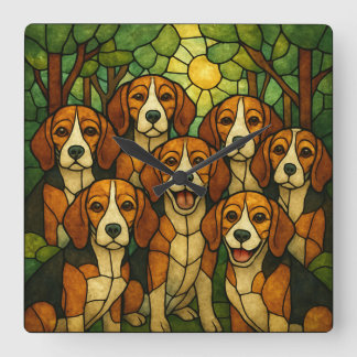 Sweet Beagle Square Wall Clock