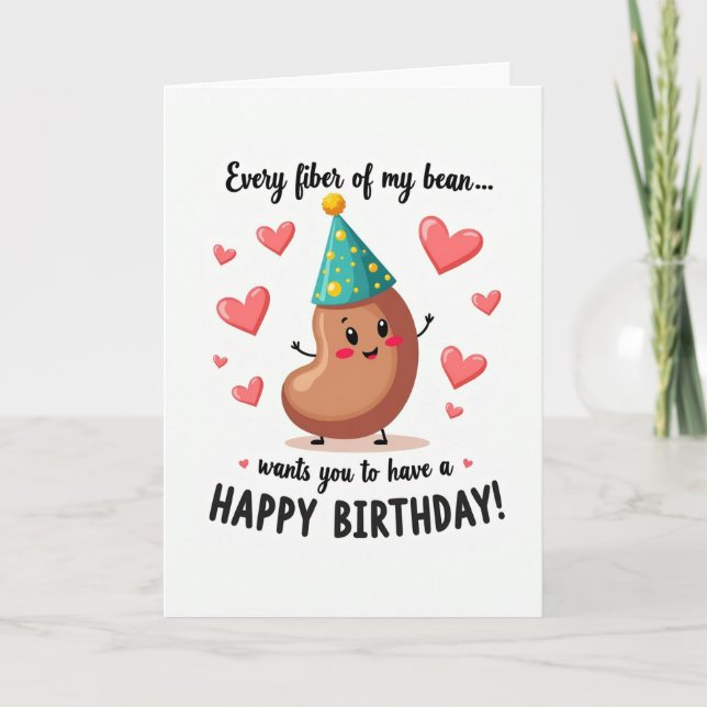 Sweet Bean Character Birthday Card (Front)