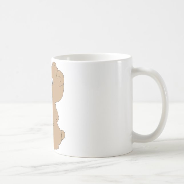 Sweet Bear Art Hand Drawn Baby Brown Bear Art  Coffee Mug (Right)