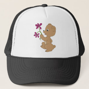 Sweet Bear Art Hand Drawn Baby Brown Bear Art  Trucker Hat
