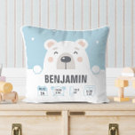 Sweet Bear Baby Stats Personalized Throw Pillow<br><div class="desc">Adorable baby announcement pillow is the perfect keepsake for the new parents and a beautiful piece of nursery decor.</div>