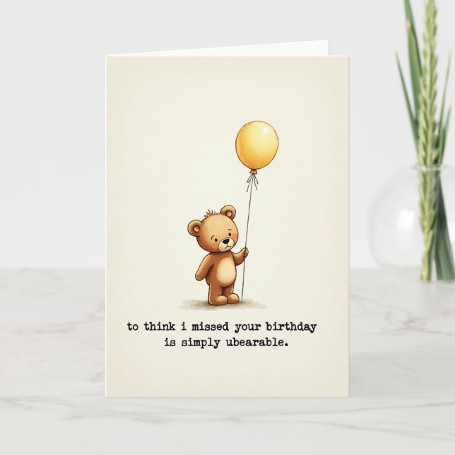 Sweet Bear Balloon Card (Front)