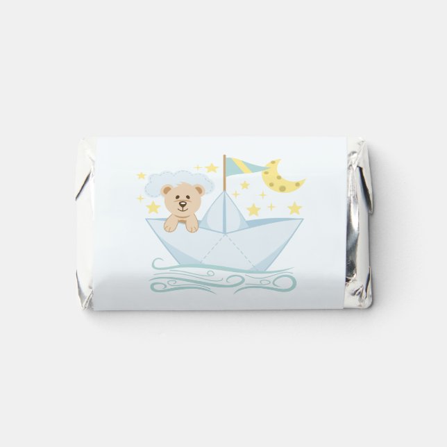 Sweet Bear in Paper Boat Baby Shower Hershey's Miniatures (Front)