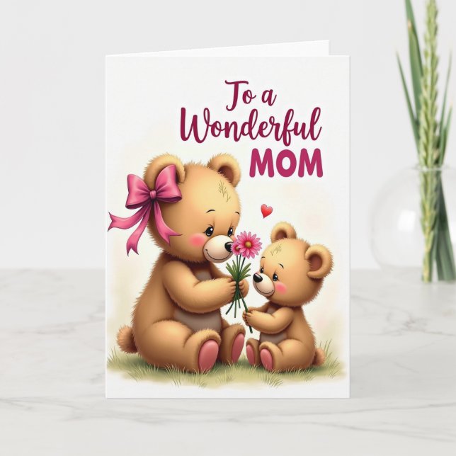 Sweet Bear Moms Day Scene Card (Front)