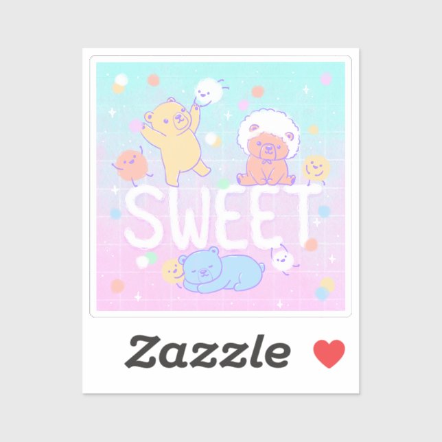Sweet Bears with Fluffy Monsters Sticker (Sheet)