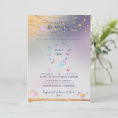 Sweet Beautiful Butterfly Heart Baby Shower Invitation (Standing Front)