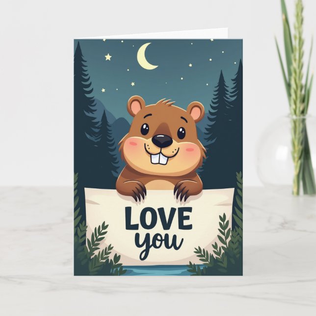 Sweet Beaver Love You Card (Front)