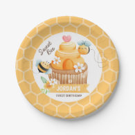 Sweet Bee Birthday Classic  Paper Plates