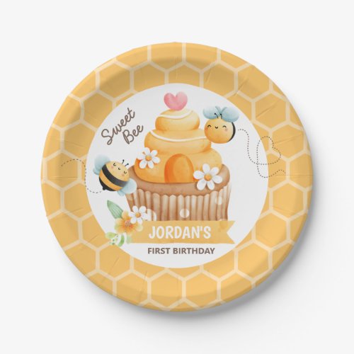 Sweet Bee Birthday Classic  Paper Plates