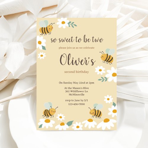 Sweet Bee Birthday Invitation