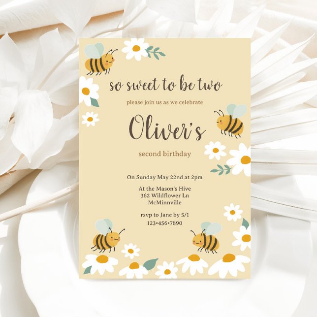 Sweet Bee Birthday Invitation (Creator Uploaded)