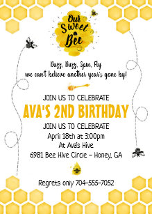 bee birthday invitations zazzle
