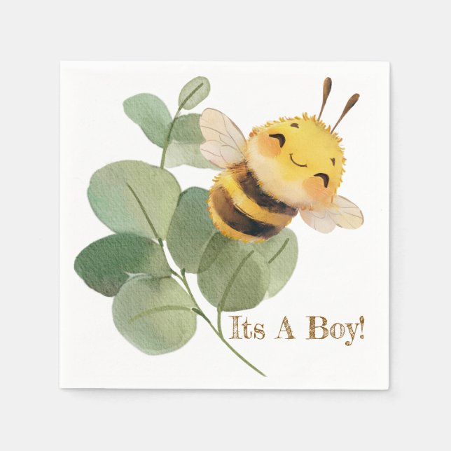 Sweet Bee Cocktail Napkins (Front)