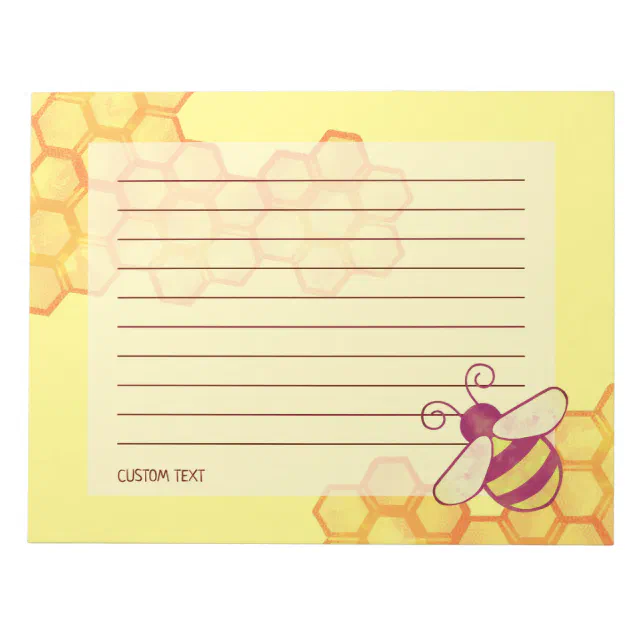 Sweet Bee Honeycomb Custom Notepad | Zazzle