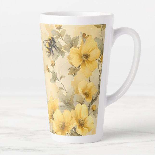 Sweet Bee (matches with journal) Latte Mug (Right)