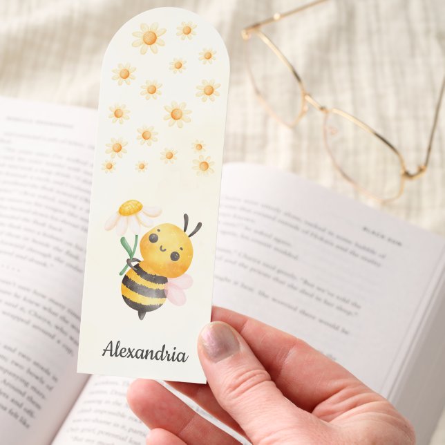 Sweet Bee Monogram  Bookmarks (Hand)
