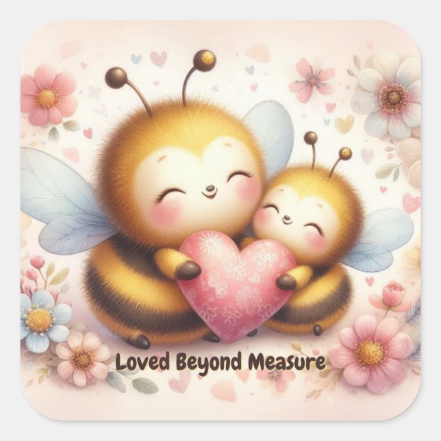 Sweet Bee Valentine Encouragement Sticker (Front)