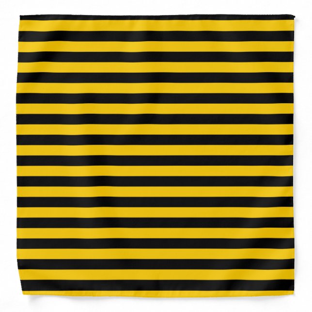 Sweet Bee Yellow and Black Striped Bandana (Front)