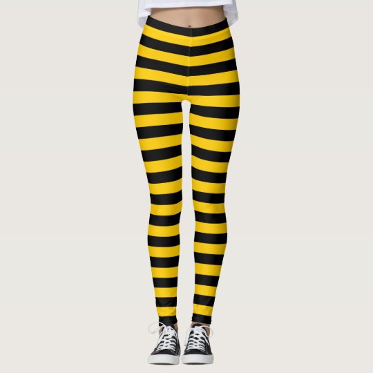 yellow leggings with black stripe