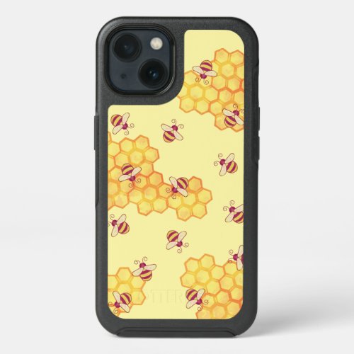 Sweet Bee Yellow Honeycomb Otterbox Phone Case