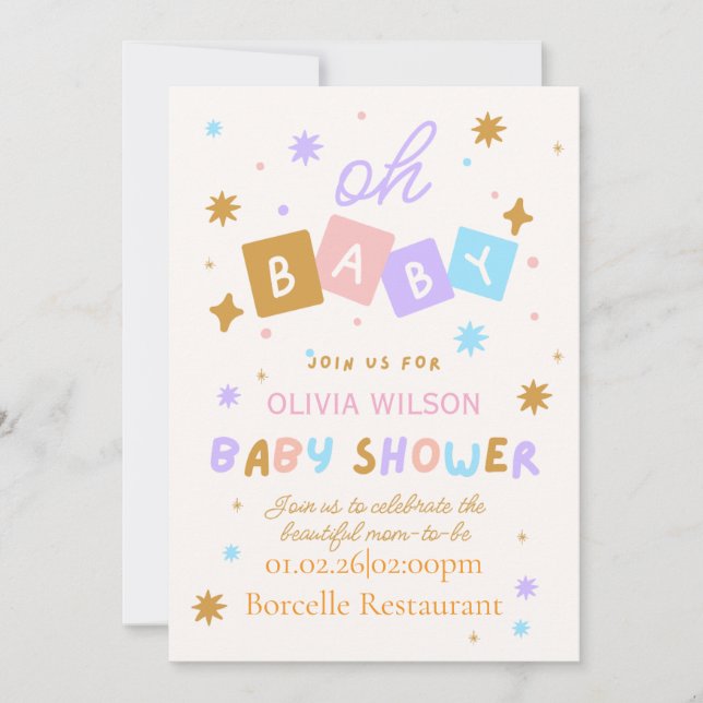 Sweet Beginnings Baby Shower Collection Invitation (Front)