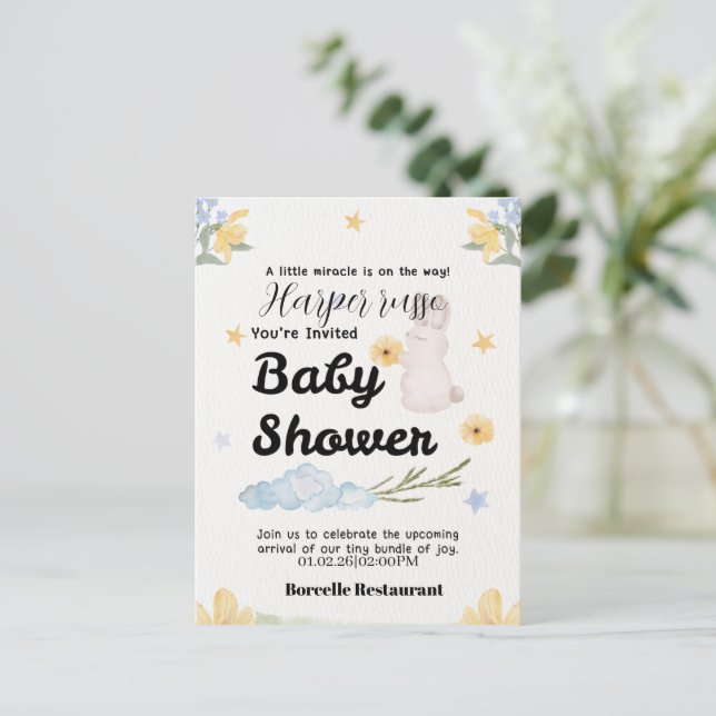 Sweet Beginnings Baby Shower Collection Invitation Postcard (Standing Front)