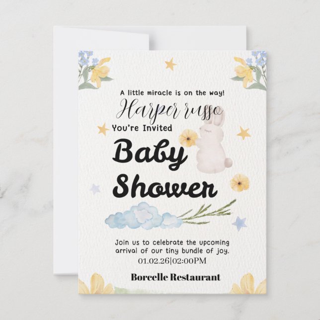 Sweet Beginnings Baby Shower Collection Note Card (Front)