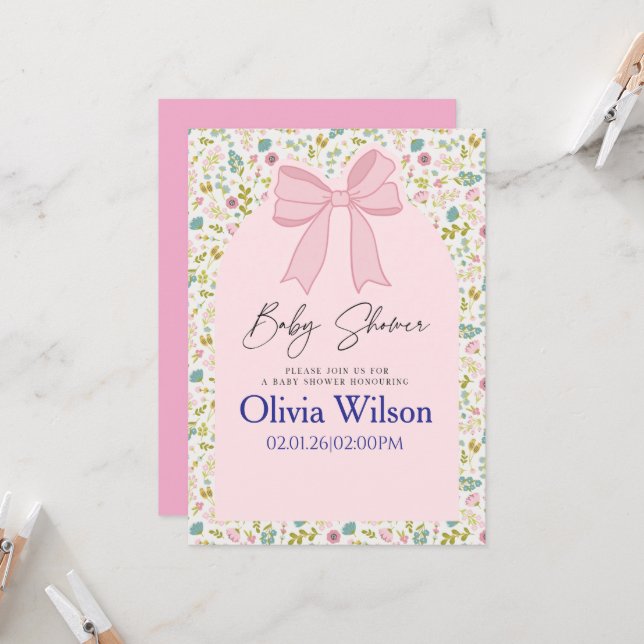 Sweet Beginnings Baby Shower Invitation (Front/Back In Situ)