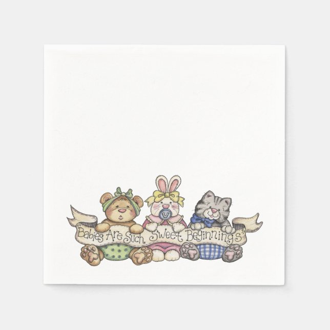 Sweet Beginnings Paper Napkins (Front)
