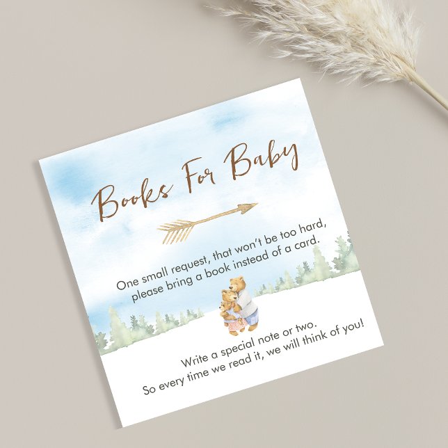 Sweet Beige Forest Bear Books for Baby Enclosure Card (Creator Uploaded)