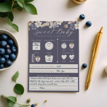 Sweet Berry Baby Predictions & Advice Game Card