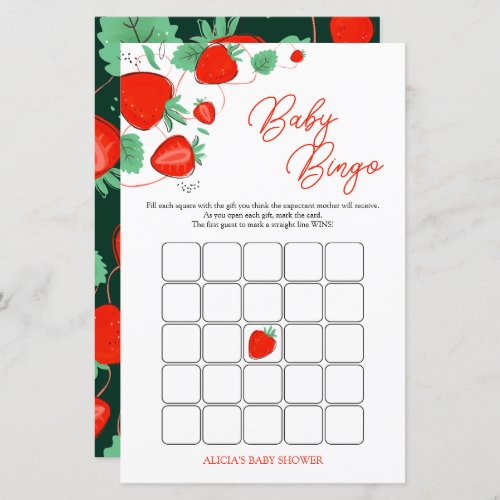 Sweet Berry Baby Shower Bingo Game