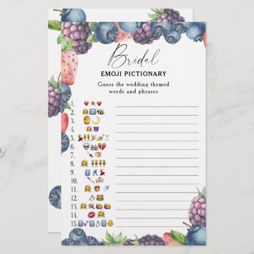 Sweet berry _ bridal shower emoji pictionary game