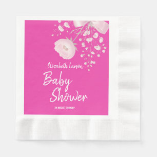 Sweet Berry Color Wild Flower Baby Shower Napkins