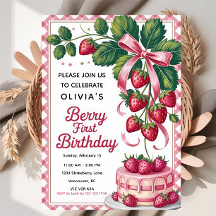 Sweet Berry First Birthday Celebration Invitation