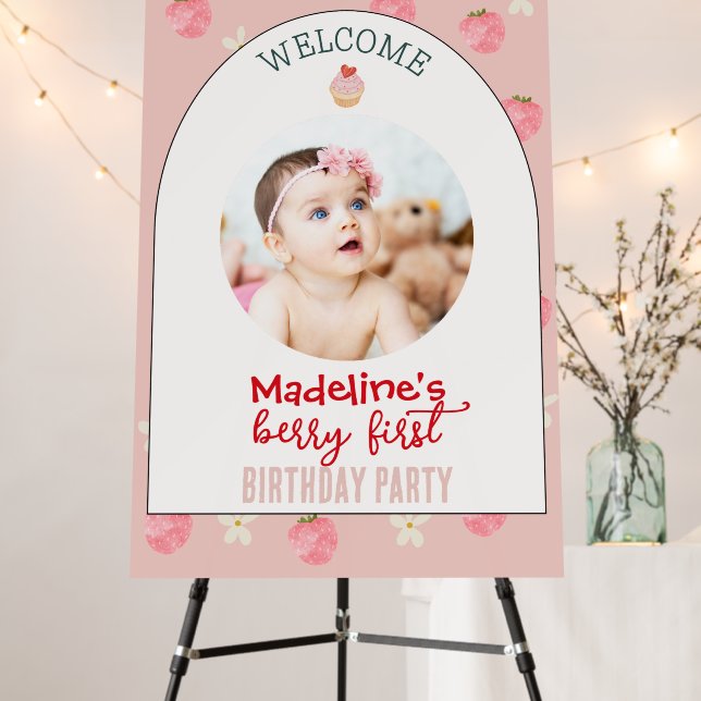 Sweet Berry First Birthday Foam Board (In Situ (Stand))