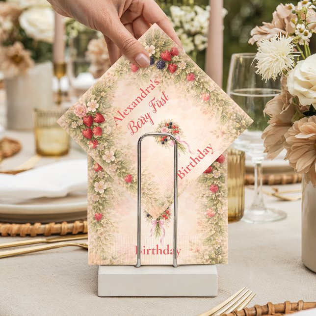 Sweet Berry Garden 1st Birthday Napkins (Creator Uploaded)