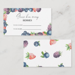 Sweet berry - guess how many berries bridal game enclosure card