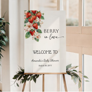 Sweet Berry in Love Strawberry Bridal Shower Poster